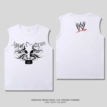 Summer WWE Wrestler Orton Randy Peripheral Vest Printed T-Shirt Short Sleeve Wrestling RKO Cotton Sleeveless Top Men's T-Shirt 2