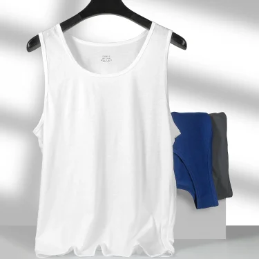 Men's pure cotton vest breathable slim youth sports foundation hurdle I loose summer thin halter undershirt 3