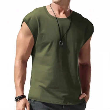 Men's Wear New Sleeveless T-shirt Men's Summer Leisure Sports Loose fitting Men's Short vest sir 3