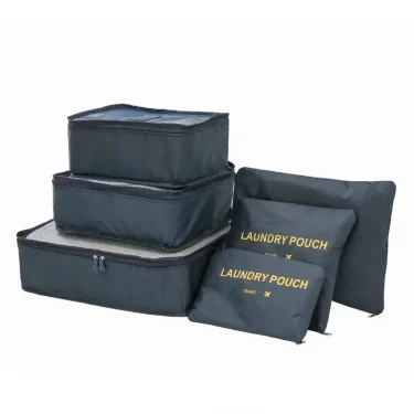6 PCS Travel Storage Bag Set For Clothes Tidy Organizer Wardrobe Suitcase Pouch Unisex Multifunction Packing Cube Kit 1