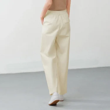 Semir Women Pleated Tapered Pants 2025 Summer High-Waisted Loose Fit Slimming Wide Leg Trousers for Casual or Office 6