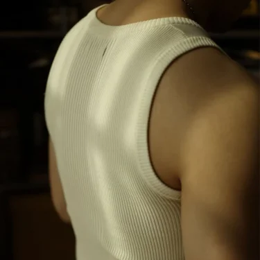 Men Streetwear Casual Solid Color Knitted Vest Sports Gym Bottoming Shirt Autumn Essential Ribbed Tank Top Slim Sleeveless Tees 6