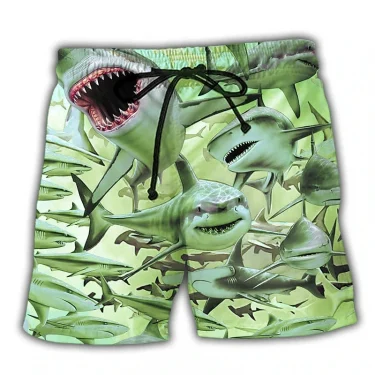 Horror Shark Graphic Bermudas Sea Animal Short Pants For Men Clothes Casual Hawaii Trunks Vacation Surfing Boardshorts Trousers 3