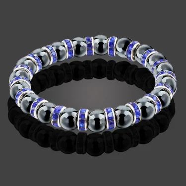 Natural Hematite Beads Bracelets Men No-Magnetic Health Protection Women Jewelry Charm Crystal Stone Stretch Bracelet & Bangle 3