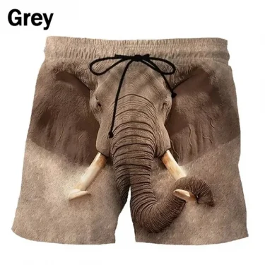 Funny Animal Face 3d Print Short Pants Men Summer Dog Elephant Graphic Swim Trunks Women Vacation Street Harajuku Beach Shorts 3