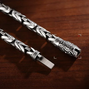 Factory Price S925 Vintage Silver Color Handmade Bracelet For Men And Women Stylish Hip Hop Niche Thai Bracelet Jewelry 2