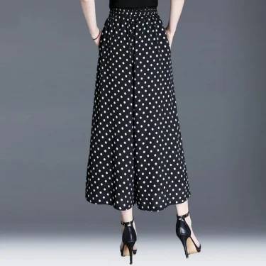 Dot Pants for Women Loose New Design Ankle-length Fashion Thin Summer Clothing High Waist Casual Breathable Fit Simple Pattern 4