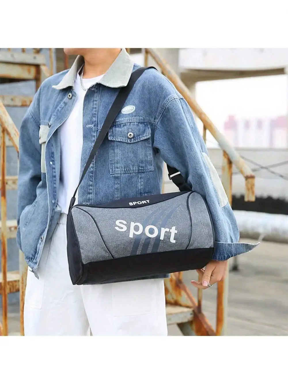 Large Capacity Colorblock Sports Duffle Bag - Spacious Interior, Durable Zipper, Ultra-Lightweight Design 2