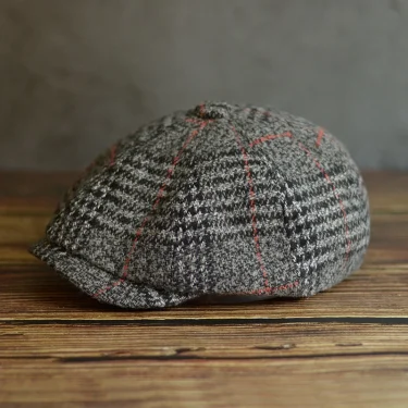 Autumn Winter Men's Newsboy Hat Wool Blend Male Beret Men And Women England Gatsby Retro Hat Driver Flat Cap 4
