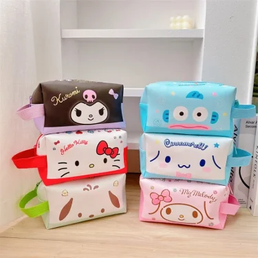 New Cartoon Makeup Bag Versatile Hello Kitty Kulomi Cartoon Cute Pencil Case Portable Girl's Heart Large Capacity Storage Bag 2