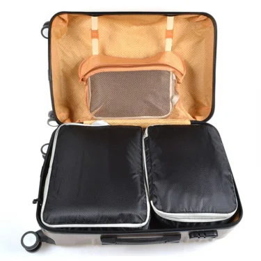 3PCS Compressed Packing Cubes Travel Storage Organizer Set Mesh Visual Luggage Portable Convenient Lightweight Suitcase Bag 2