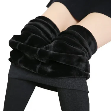 YRRETY Winter Warm Thick Tights Thermal Leggings Women Knitting Velvet High Elastic Thicken Black Lining Pants Skinny Clothes 5