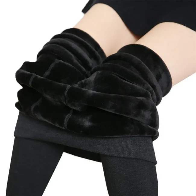 YRRETY Winter Warm Thick Tights Thermal Leggings Women Knitting Velvet High Elastic Thicken Black Lining Pants Skinny Clothes 5