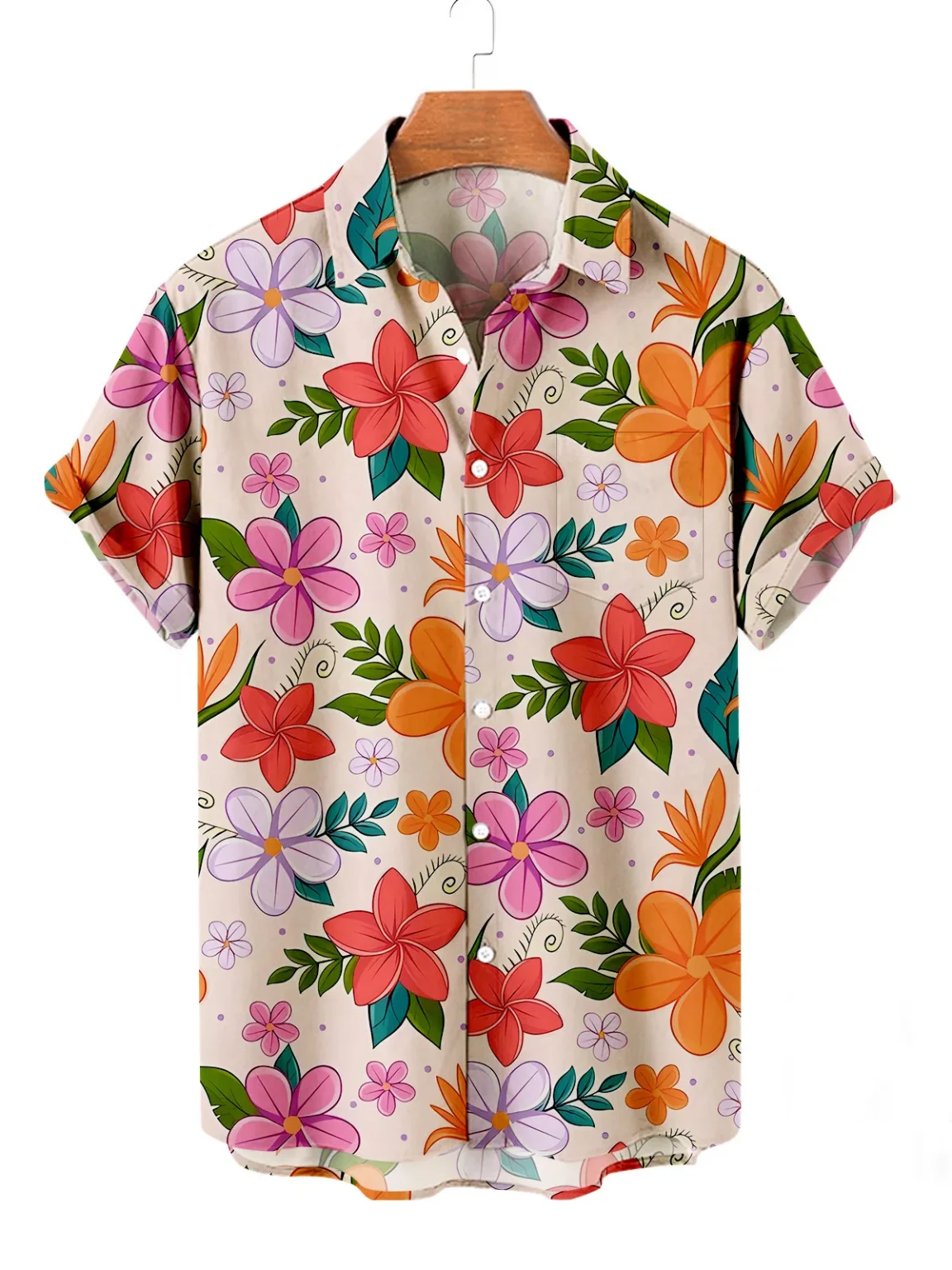 2025 Summer Men's Hawaiian Shirts Casual Vacation Short Sleeve Shirts Collar Button Up Shirts Fashion Steetwear For Men 3