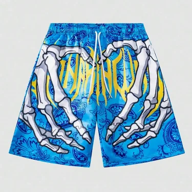 Elastic Waist Jogging Shorts Swim Trunks Board Shorts Summer New Beach Shorts With Hand 3D Print Y2k Shorts For Men 3