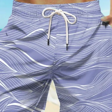 New Men's Board Short Swim Shorts Trunks Drawstring Waves Graphic Prints Quick Drying Casual Holiday Hawaiian 3
