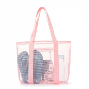 Polyester mesh beach bag Large capacity travel wash bag Swim storage bag Minimalist mesh beach bag one pack 1