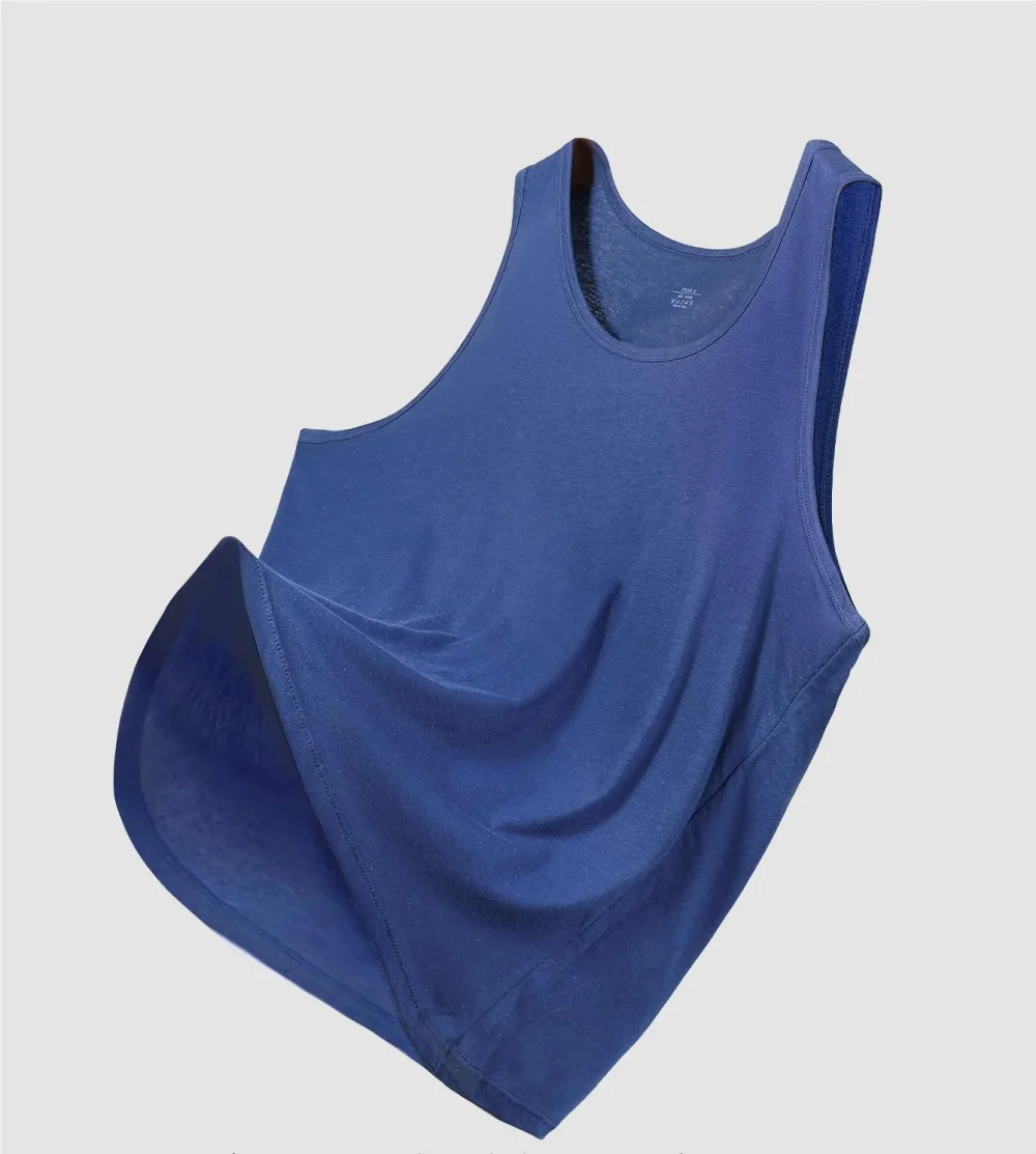 Men's pure cotton vest breathable slim youth sports foundation hurdle I loose summer thin halter undershirt 4