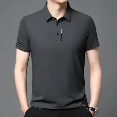 Summer new polo shirt high-end T-shirt new half sleeved seamless casual collar fashionable business thin men's clothing 3