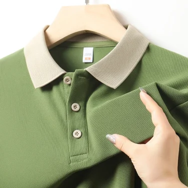 Men's Solid Color Casual Fashion Short Sleeved POLO Shirt Summer Comfortable Top 1