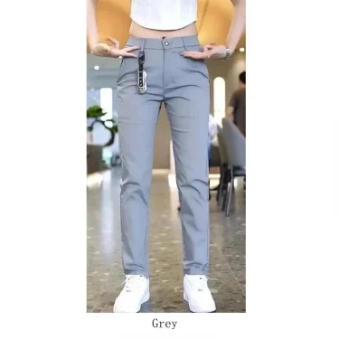 Ice Silk Men's Golf Men's Midweight Casual Pants Sports Pants Simple Design Khaki Black Slim Straight Leg Stretch Casual Trouse 2