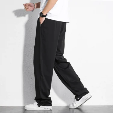 2025SS Summer Ice Silk 190 Tall Men's Oversize Casual Sports Straight Pants with Extra Large Elasticity 110/115/120cm 3
