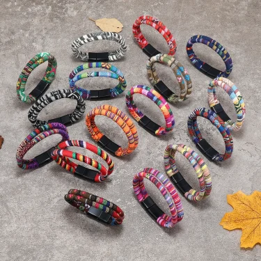 Double Layered Ethnic Tribal Cloth Fil Bracelet Men Women Summer Bohemia Fabric Rope Bracelet For Men Pulseras Hilo Hombre 4