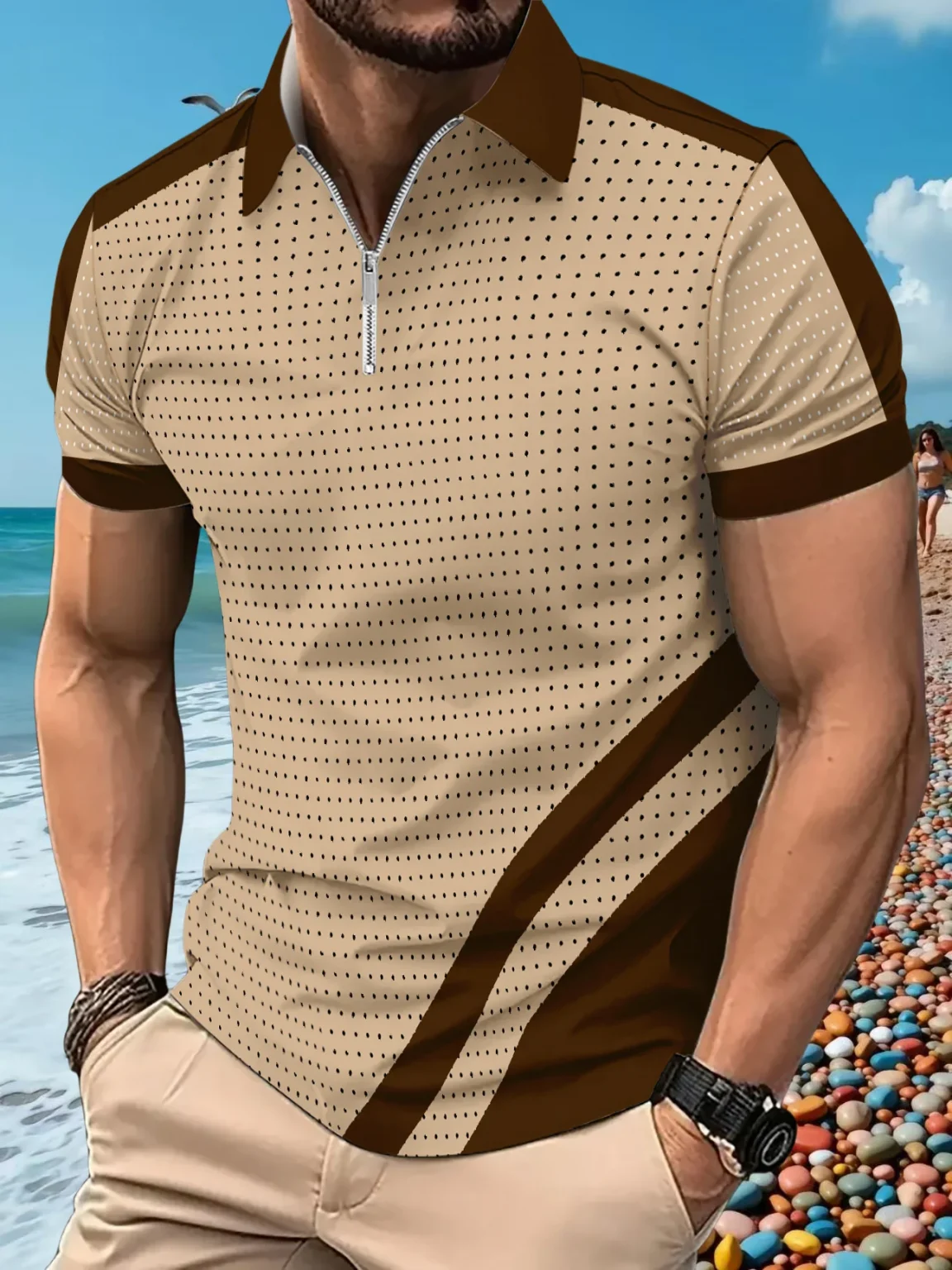 2025 summer POLO shirt button-up color lapel short sleeve men's comfortable fashion fitness sports breathable polo shirt 2