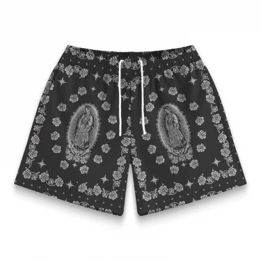 Men's Fashion Trend Fitness Shorts Mesh Breathable Basketball Beach Casual Pants Summer New Loose Comfortable Beach Pants 2