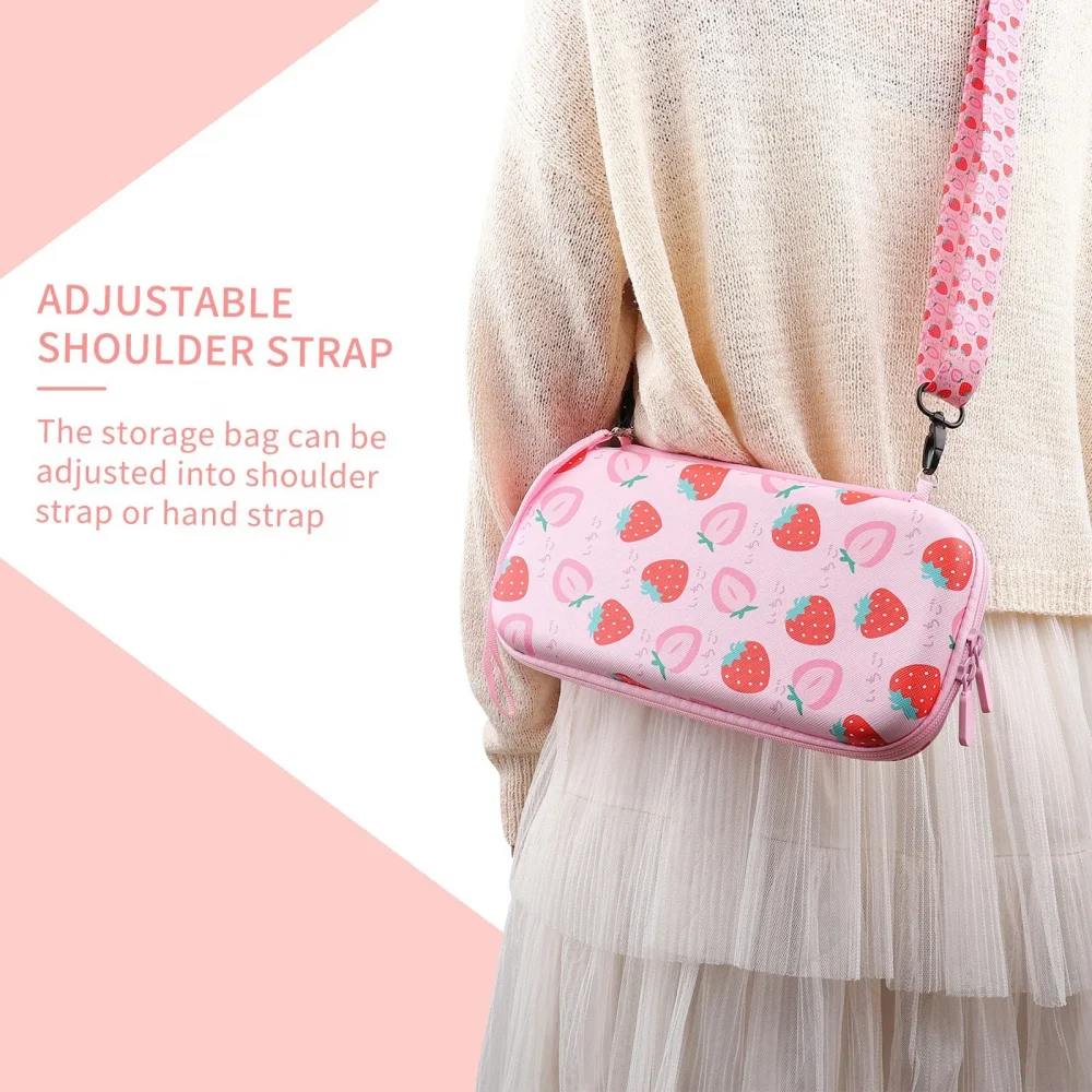 Carrying Case For Nintendo Switch Ns/Switch OLED Model，Hard portable travel case suitable strawberry themed switch accessories 4