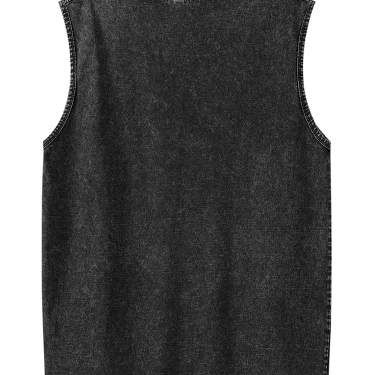 Summer Men's Washed Cotton Tank Tops Muscle Gym Sleeveless Workout T Shirts Running Beach Loose Cutoff Tees 5