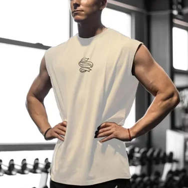 Summer Fitness Sports Men's Tank Top  Breathable Loose Fit Training Sleeveless T-shirt Quick Drying vest male Fitness Clothing 2