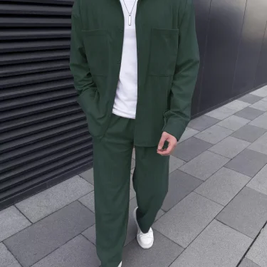 2025 Spring autumn Europe and the United States cross-border men's corduroy high quality long sleeve coat casual pants two piece 5