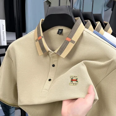 High End Quality Summer Men's Letter Printed Polo Shirt Fashionable Business Comfortable Short Sleeved Lapel T-Shirt Men's Wear 5