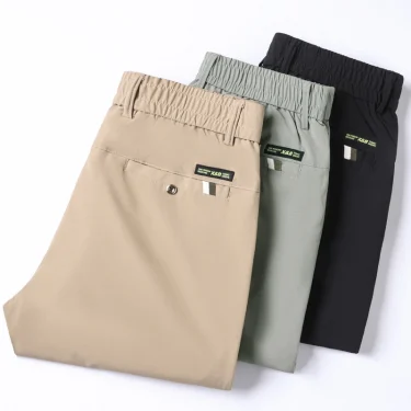 4-color Ultra-thin Mens Pants Spring Summer Korean Casual Pants Slim-fit Fashion Straight Business Trousers Cotton Male Clothes 6