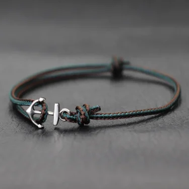 Novel Anchor Bracelet For Men Grade A 3mm Ethnic Thin Marine String Braslet Handmade Adjustable Beach Surfing Nautical Braclet 1