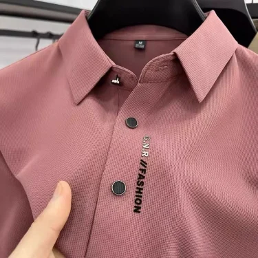 High end brand ice silk short sleeve polo shirt men's summer new fashionable printed casual T-shirt comfortable cool golf top 2