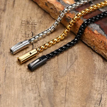 Vnox 6mm Box Chain Bracelets for Men, Basic Punk Stainless Steel Links Wristband, Casual Male Jewelry 6