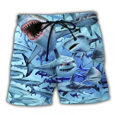 Horror Shark Graphic Bermudas Sea Animal Short Pants For Men Clothes Casual Hawaii Trunks Vacation Surfing Boardshorts Trousers 5