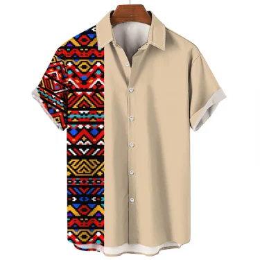 Hawaiian Beach Shirts Ethnic Style 3D Print Streetwear Men Women Fashion Vintage Short Sleeve Shirt Blouse Harajuku Man Clothing 4