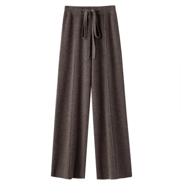 Women's cashmere pants 100% Merino wool broadfoot pants Women's knit loose knit pants Fall/Winter 2024 women's thick pants 3