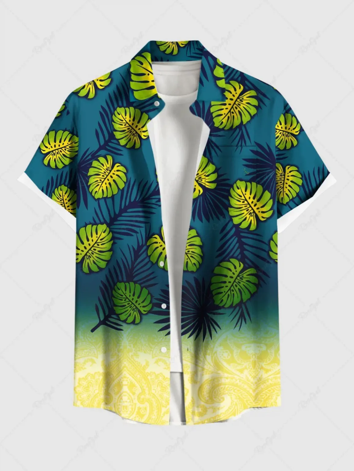 Fashion Men's Hawaiian Shirt 3D Printed Short Sleeved Button Down Lapel Shirt For Summer Oversized Tops Casual Shirts For Men 1