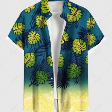 Fashion Men's Hawaiian Shirt 3D Printed Short Sleeved Button Down Lapel Shirt For Summer Oversized Tops Casual Shirts For Men 1