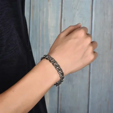 Men Simple Stainless Steel Curb Cuban Link Chain Bracelet for Women Unisex Bangle Fashion Hiphop Wristband Jewelry Gift 5-11 mm 2