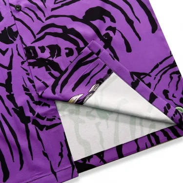 Dark Icon Purple Tiger Hawaiian Shirts Men Summer Button Down Collar Men's Shirts Male Top 4