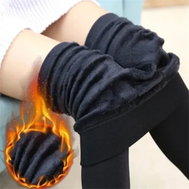 YRRETY Winter Warm Thick Tights Thermal Leggings Women Knitting Velvet High Elastic Thicken Black Lining Pants Skinny Clothes 1