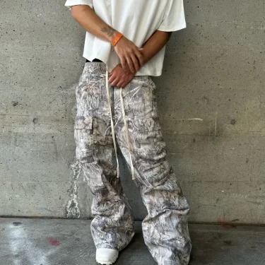 Stylish Multi-pocket Camouflage Cargo Pants American Retro Straight Leg Loose Casual Pants Harajuku Style Hip Hop Y2k Trousers 1