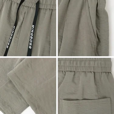 Summer Cotton Casual Jogger Linen Pants Men Ice silk Baggy Trousers Male Walking Wide leg Loose Sweatpants Chinese 6