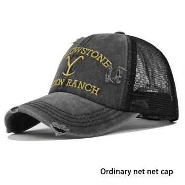 Summer Yellowstone Dutton Ranch Hat Cross Ponytail Baseball Cap Distressed Outdoor Embroidery Sunscreen Hat Solid Color Cap 2