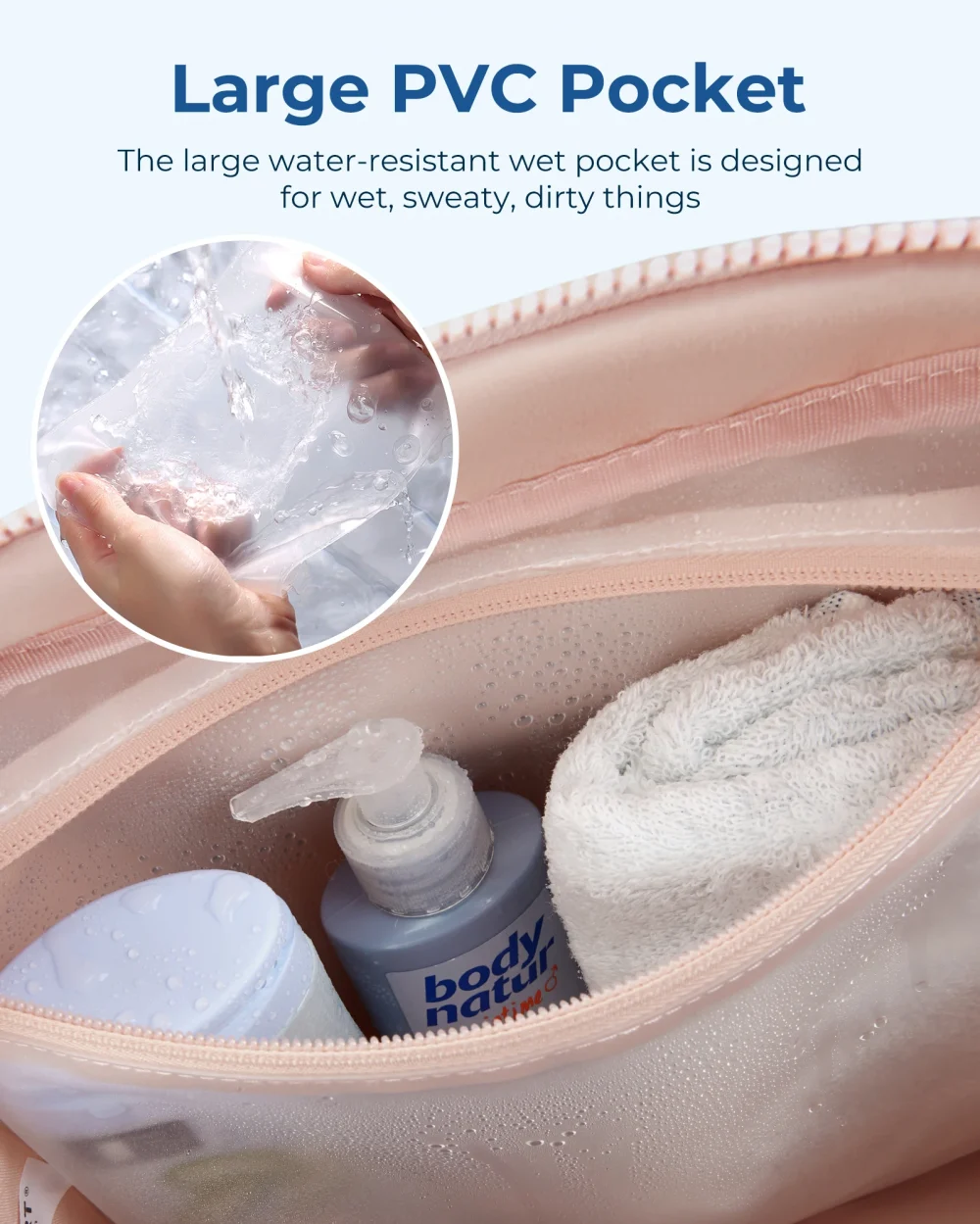 BAGSMART Travel Duffel Bag Gym Bag for Women with Wet Pocket Carry on Weekender Shoulder Boston bag Waterproof Beach bags 5